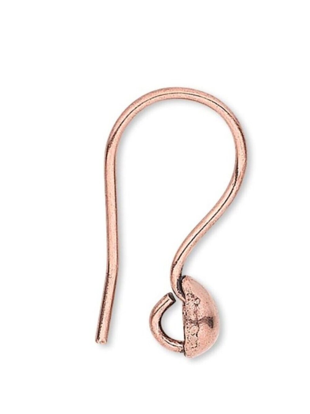Antiqued Pure India Copper Teardrop Ear Hooks Earring Findings 4 pcs
